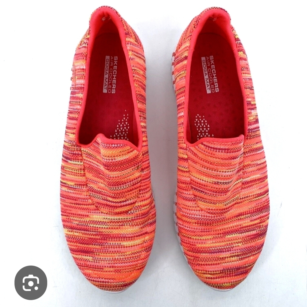 Skechers Pink and Orange Sneakers Vibrant Slip-On Comfort